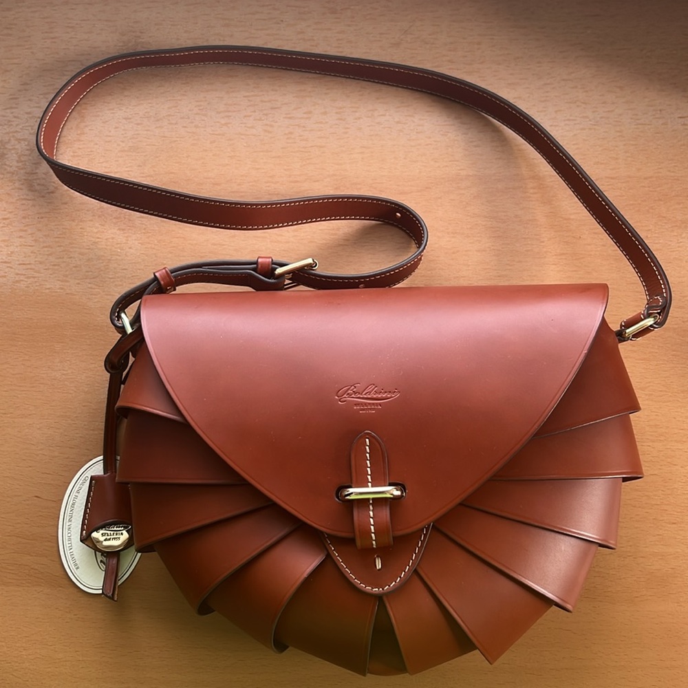 Boldrini Selleria Operetta Big Crossbody in Vachetta Brown Leather